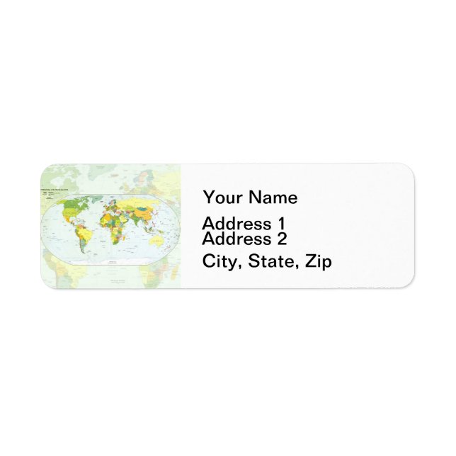 Étiquette Carte mondiale Globe Pays Atlas (Devant)