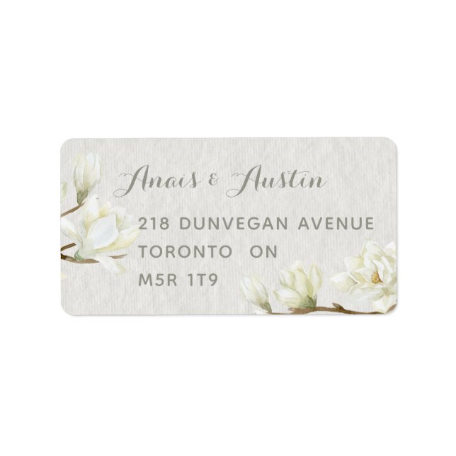 Étiquette Carte RSVP Magnolia Mariage après-midi (Devant)