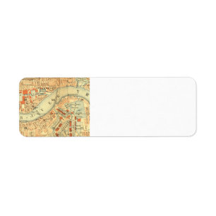 Étiquette Carte Vintage de Londres Thames