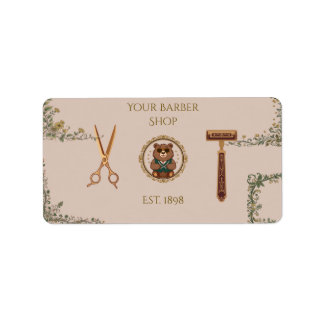 Étiquette Cartes de visite de salon de coiffure vintage