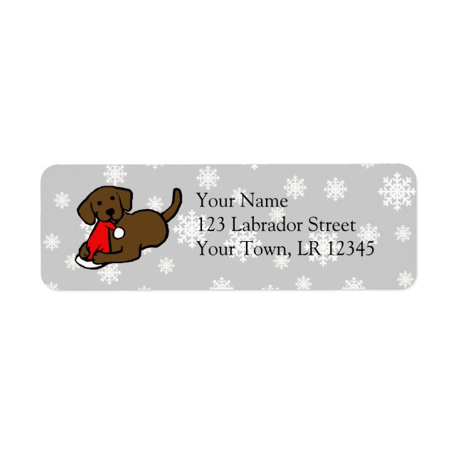 Étiquette Carton de Noël au chocolat Labrador (Devant)