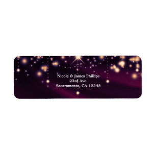 Étiquette Carton d'invitation de fête glamour en soie violet