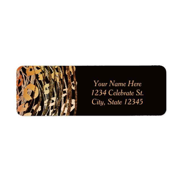 Étiquette Carton d'invitation exotique guépard orange bronze (Devant)