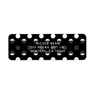 Étiquette Carton d'invitation pour une soirée à pois noirs e