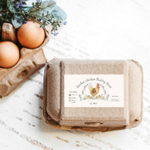 Étiquette carton d'oeuf de poulet de crête d'aquar