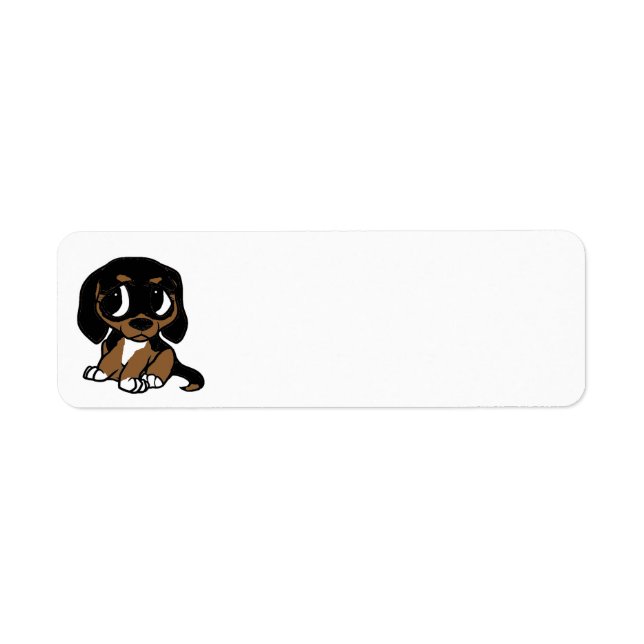 Étiquette Carton en noir et tan beagle (Devant)