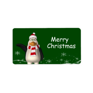 Étiquette Carton Santa Claus Penguin Noël Tags cadeaux