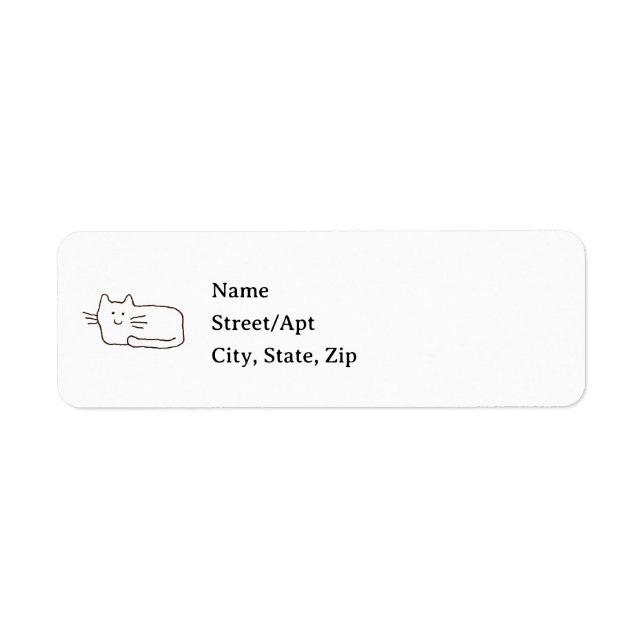 Étiquette Cartoon Cat Add Your Own Text Address Labels (Devant)