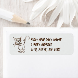 Étiquette Cartoon de chat en pelouse dure - Attitude drôle T