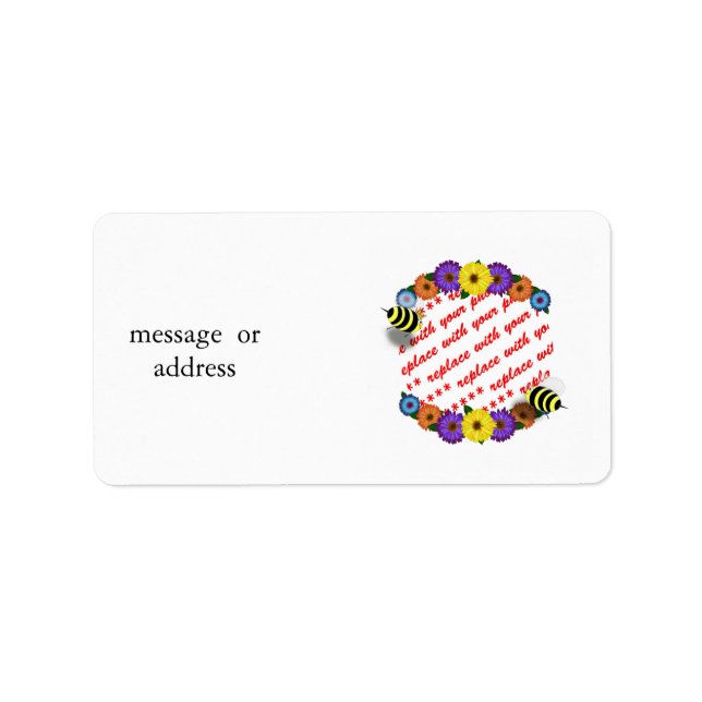 Étiquette Cartoon Honey Bees Meeting Cadre photo (Devant)