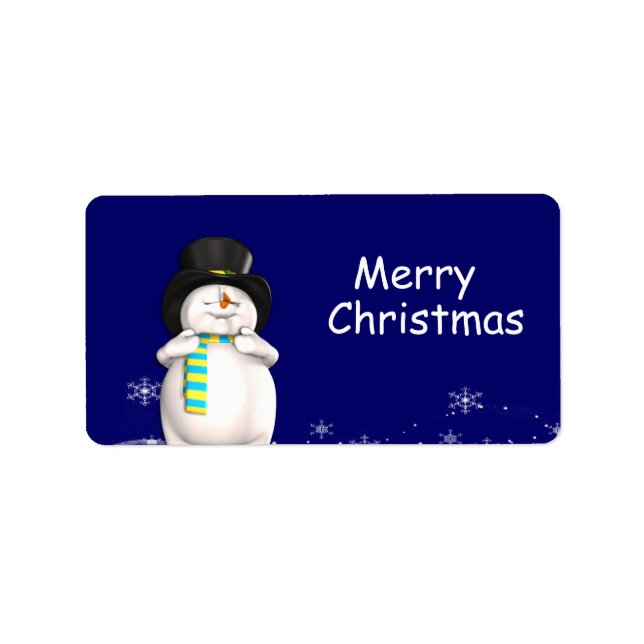 Étiquette Cartoon Snowman Noël Tags cadeaux (Devant)