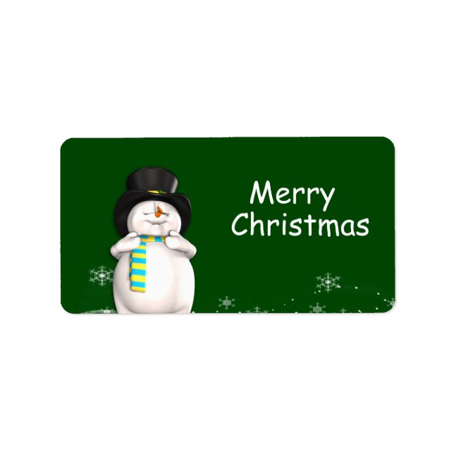Étiquette Cartoon Snowman Noël Tags cadeaux (Devant)