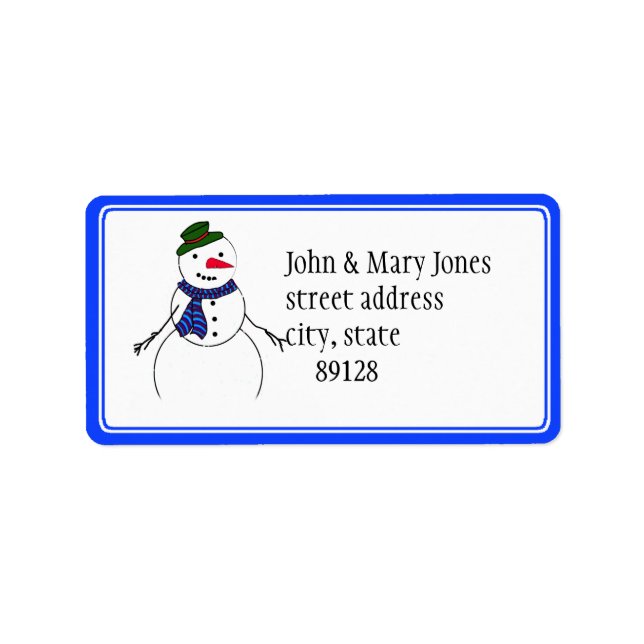 Étiquette Cartoon Snowman Petit Flirty Boy (Devant)