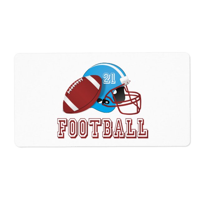 Étiquette Casque et balle de football (Devant)