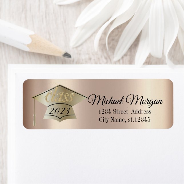 Étiquette Casquette de remise des diplômes élégante Cooper (En situation)