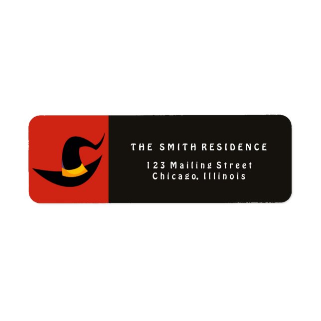 Étiquette Casquette des sorcières d'Halloween (Devant)