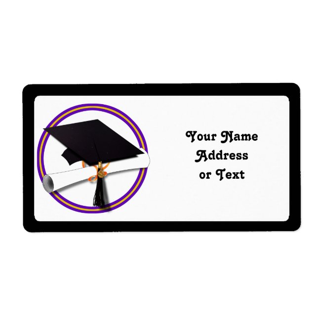 Étiquette Casquette diplômé avec diplôme - Couleurs de l'éco (Devant)