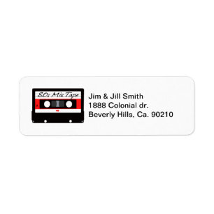 Étiquette cassette de bande de mélange de la musique 80s