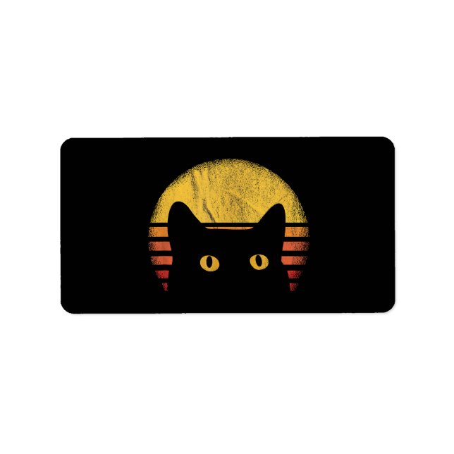 Étiquette Cat Retro Vintage (Devant)