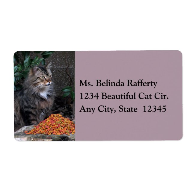Étiquette Cat With a Grateful Heart Shipping Labels (Devant)