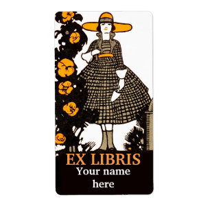 Étiquette catalogue vintage jardin et bibliothèque