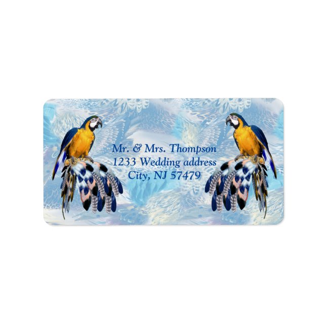 Étiquette Catcher de rêve bleu exotique stationnaire (Devant)