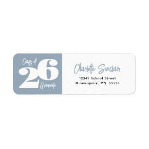 Étiquette Catégorie de 25 Graduate Blue Return Adresse Label