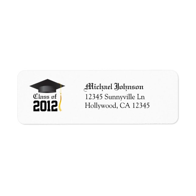 Étiquette Catégorie fantaisie de 2012 Adresse de retour Labe (Devant)