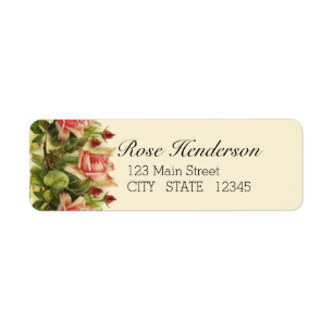 Étiquette Catherine Klein Apricot Rose Adresse de retour
