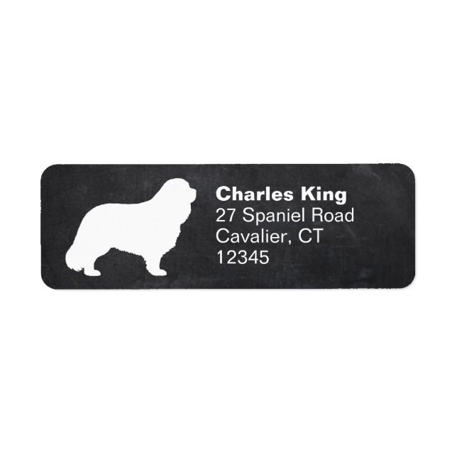 Étiquette Cavalier King Charles Spaniel Silhouette Adresse (Devant)
