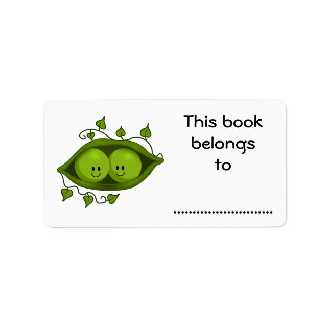 Étiquette Ce Livre Appartient À, Deux Petits Pois Dans Une C (Devant)