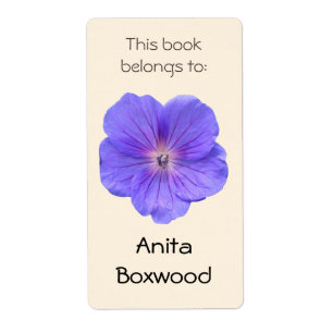 Étiquette Ce livre appartient à la fleur bleue nommée fait