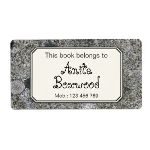 Étiquette Ce livre appartient à la texture nommée faite su