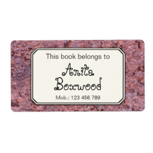 Étiquette Ce livre appartient à la texture nommée faite sur