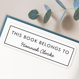 Étiquette Ce Livre Appartient À Modern Name Boplate Étique