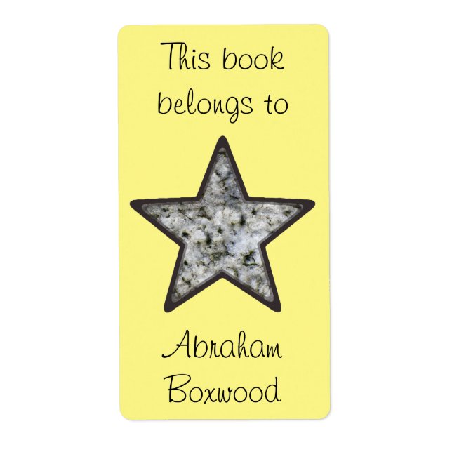 Étiquette Ce Livre Appartient À Nom Personnalisé Rock Textur (Devant)