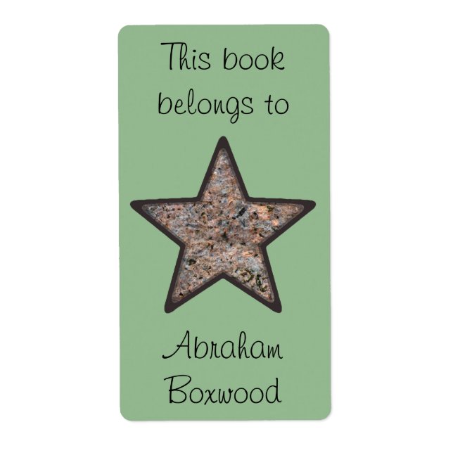 Étiquette Ce Livre Appartient À Nom Personnalisé Rock Textur (Devant)