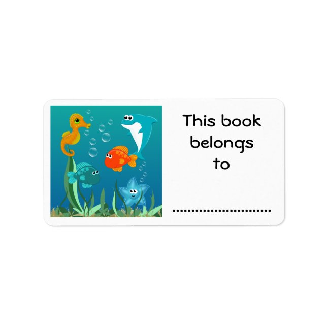 Étiquette Ce livre appartient à, sous la mer (Devant)