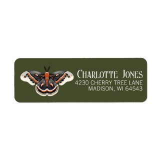 Étiquette Cecropia Moth Adresse de retour