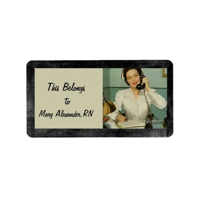 Étiquette Cela appartient à une infirmière Cool rétro (Devant)