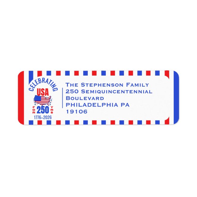 Étiquette Célébrez le 250e anniversaire de l'indépendance de (Devant)