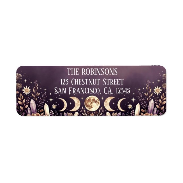 Étiquette Celestial Moon Phases Return Address Labels (Devant)