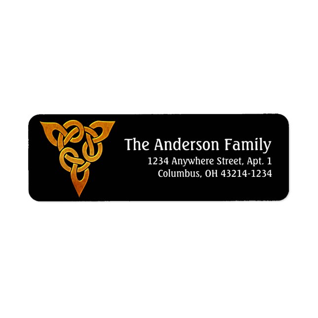 Étiquette Celtic Golden D3 Irlandais Adresse de retour Étiqu (Devant)