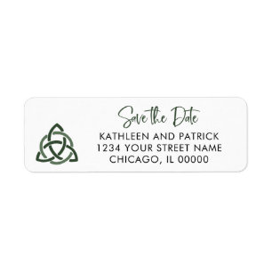 Étiquette Celtic Love Knot Mariage romantique Sauvez la date