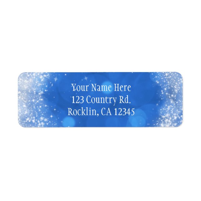 Étiquette Cendrillon bleu et blanc Faire-part de mariage (Devant)