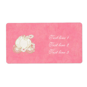 Étiquette Cendrillon Carrosse Doré Rose Rose Label Princesse