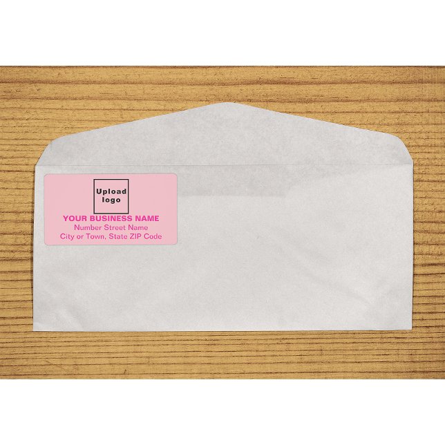 Étiquette Centre Aligné Monochrome Rose Affaires Expédition (Monochrome pink business shipping label on envelope)