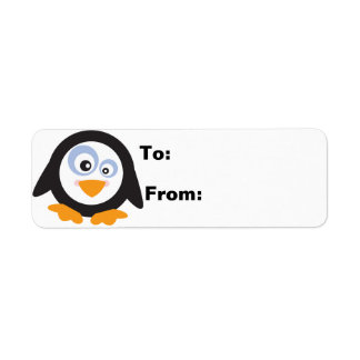 Étiquette Cercle de Noël des pingouins Lâtes cadeaux