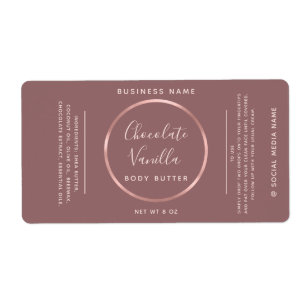 Étiquette Cercle de typographie chic minimaliste rose cadre