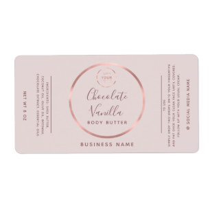 Étiquette Cercle minimaliste de typographie rose or cadre lo